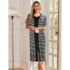 Ekouaer Robes For Women Zipper Front Bathrobe Short Sleeve House Coat Long Nightgown With Pockets Soft Loungewear(Black)