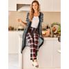 Ekouaer Robes For Women Zipper Front Bathrobe Short Sleeve House Coat Long Nightgown With Pockets Soft Loungewear(Black)
