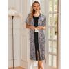 Ekouaer Robes For Women Zipper Front Bathrobe Short Sleeve House Coat Long Nightgown With Pockets Soft Loungewear(Leopard Print)