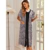 Ekouaer Robes For Women Zipper Front Bathrobe Short Sleeve House Coat Long Nightgown With Pockets Soft Loungewear(Leopard Print)
