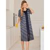 Ekouaer Robes For Women Zipper Front Bathrobe Short Sleeve House Coat Long Nightgown With Pockets Soft Loungewear(Navy Blue)