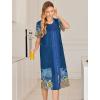 Ekouaer Robes For Women Zipper Front Bathrobe Short Sleeve House Coat Long Nightgown With Pockets Soft Loungewear(Pat10)