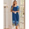 Ekouaer Robes For Women Zipper Front Bathrobe Short Sleeve House Coat Long Nightgown With Pockets Soft Loungewear(Pat10)