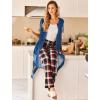 Ekouaer Robes For Women Zipper Front Bathrobe Short Sleeve House Coat Long Nightgown With Pockets Soft Loungewear(Pat10)