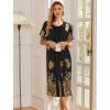 Ekouaer Robes For Women Zipper Front Bathrobe Short Sleeve House Coat Long Nightgown With Pockets Soft Loungewear(Pat11)
