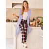 Ekouaer Robes For Women Zipper Front Bathrobe Short Sleeve House Coat Long Nightgown With Pockets Soft Loungewear(Pat12)