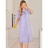Ekouaer Robes For Women Zipper Front Bathrobe Short Sleeve House Coat Long Nightgown With Pockets Soft Loungewear(Pat12)