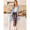 Ekouaer Robes For Women Zipper Front Bathrobe Short Sleeve House Coat Long Nightgown With Pockets Soft Loungewear(Pat13)