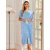 Ekouaer Robes For Women Zipper Front Bathrobe Short Sleeve House Coat Long Nightgown With Pockets Soft Loungewear(Pat13)