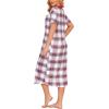 Ekouaer Robes For Women Zipper Front Bathrobe Short Sleeve House Coat Long Nightgown With Pockets Soft Loungewear(Pat6)