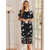 Ekouaer Robes For Women Zipper Front Bathrobe Short Sleeve House Coat Long Nightgown With Pockets Soft Loungewear(Pat9)