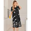 Ekouaer Robes For Women Zipper Front Bathrobe Short Sleeve House Coat Long Nightgown With Pockets Soft Loungewear(Pat9)