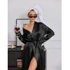 Ekouaer Silk Robes for Women Shawl Collar Satin Bathrobe Long Bride Wedding Party Robe Lightweight Sexy Sleepwear S-XXL(Black)