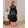 Ekouaer Silk Robes for Women Shawl Collar Satin Bathrobe Long Bride Wedding Party Robe Lightweight Sexy Sleepwear S-XXL(Black)