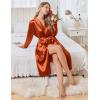 Ekouaer Silk Robes for Women Shawl Collar Satin Bathrobe Long Bride Wedding Party Robe Lightweight Sexy Sleepwear S-XXL(Burnt Orange)