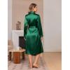 Ekouaer Silk Robes for Women Shawl Collar Satin Bathrobe Long Bride Wedding Party Robe Lightweight Sexy Sleepwear S-XXL(Green)