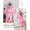 Ekouaer Silk Robes for Women Shawl Collar Satin Bathrobe Long Bride Wedding Party Robe Lightweight Sexy Sleepwear S-XXL(Light Pink)