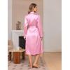 Ekouaer Silk Robes for Women Shawl Collar Satin Bathrobe Long Bride Wedding Party Robe Lightweight Sexy Sleepwear S-XXL(Light Pink)