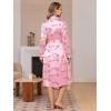 Ekouaer Silk Robes for Women Shawl Collar Satin Bathrobe Long Bride Wedding Party Robe Lightweight Sexy Sleepwear S-XXL(Pink Love)