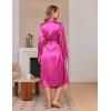 Ekouaer Silk Robes for Women Shawl Collar Satin Bathrobe Long Bride Wedding Party Robe Lightweight Sexy Sleepwear S-XXL(Rose)