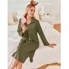 Ekouaer Waffle Robes for Women Long Zipper Bathrobes Lightweight House Coat Soft Sleepwear with Pockets Loungewear S-XXL(Army Green)