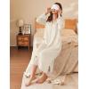 Ekouaer Waffle Robes for Women Long Zipper Bathrobes Lightweight House Coat Soft Sleepwear with Pockets Loungewear S-XXL(Beige)