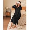 Ekouaer Waffle Robes for Women Long Zipper Bathrobes Lightweight House Coat Soft Sleepwear with Pockets Loungewear S-XXL(Black)