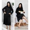 Ekouaer Waffle Robes for Women Long Zipper Bathrobes Lightweight House Coat Soft Sleepwear with Pockets Loungewear S-XXL(Black)