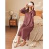 Ekouaer Waffle Robes for Women Long Zipper Bathrobes Lightweight House Coat Soft Sleepwear with Pockets Loungewear S-XXL(Caramel)