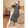 Ekouaer Waffle Robes for Women Long Zipper Bathrobes Lightweight House Coat Soft Sleepwear with Pockets Loungewear S-XXL(Deep Gray)
