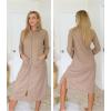 Ekouaer Waffle Robes for Women Long Zipper Bathrobes Lightweight House Coat Soft Sleepwear with Pockets Loungewear S-XXL(Khaki)
