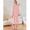 Ekouaer Waffle Robes for Women Long Zipper Bathrobes Lightweight House Coat Soft Sleepwear with Pockets Loungewear S-XXL(Light Pink)