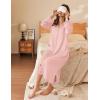 Ekouaer Waffle Robes for Women Long Zipper Bathrobes Lightweight House Coat Soft Sleepwear with Pockets Loungewear S-XXL(Light Pink)