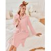 Ekouaer Waffle Robes for Women Long Zipper Bathrobes Lightweight House Coat Soft Sleepwear with Pockets Loungewear S-XXL(Light Pink)