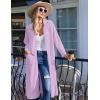 Ekouaer Waffle Robes for Women Long Zipper Bathrobes Lightweight House Coat Soft Sleepwear with Pockets Loungewear S-XXL(Purple)