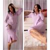 Ekouaer Waffle Robes for Women Long Zipper Bathrobes Lightweight House Coat Soft Sleepwear with Pockets Loungewear S-XXL(Purple)