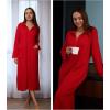 Ekouaer Waffle Robes for Women Long Zipper Bathrobes Lightweight House Coat Soft Sleepwear with Pockets Loungewear S-XXL(Red)
