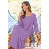Ekouaer Women Long House Coat Zipper Front Robes Full Length Nightgowns with Pockets Ladies Loungewear S-4XL