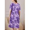 Ekouaer Women Robe Zipper Front Mumu Duster Robes Zip Up Housecoat Soft Sleepwear with Pockets(A Floral Purple)