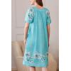 Ekouaer Women Robe Zipper Front Mumu Duster Robes Zip Up Housecoat Soft Sleepwear with Pockets(A Green Floral)