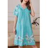 Ekouaer Women Robe Zipper Front Mumu Duster Robes Zip Up Housecoat Soft Sleepwear with Pockets(A Green Floral)