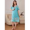 Ekouaer Women Robe Zipper Front Mumu Duster Robes Zip Up Housecoat Soft Sleepwear with Pockets(A Green Floral)