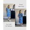 Ekouaer Women Robe Zipper Front Mumu Duster Robes Zip Up Housecoat Soft Sleepwear with Pockets(B Multi Aqua)