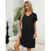 Ekouaer Women Robe Zipper Front Mumu Duster Robes Zip Up Housecoat Soft Sleepwear with Pockets(Black)