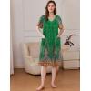 Ekouaer Women Robe Zipper Front Mumu Duster Robes Zip Up Housecoat Soft Sleepwear with Pockets(Feather Green)