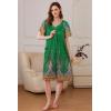 Ekouaer Women Robe Zipper Front Mumu Duster Robes Zip Up Housecoat Soft Sleepwear with Pockets(Feather Green)