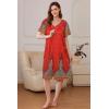 Ekouaer Women Robe Zipper Front Mumu Duster Robes Zip Up Housecoat Soft Sleepwear with Pockets(Feather Red)