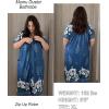 Ekouaer Women Robe Zipper Front Mumu Duster Robes Zip Up Housecoat Soft Sleepwear with Pockets(Floral Blue)