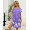 Ekouaer Women Robe Zipper Front Mumu Duster Robes Zip Up Housecoat Soft Sleepwear with Pockets(Floral Lilac)