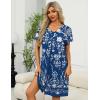 Ekouaer Women Robe Zipper Front Mumu Duster Robes Zip Up Housecoat Soft Sleepwear with Pockets(Floral Navy White)